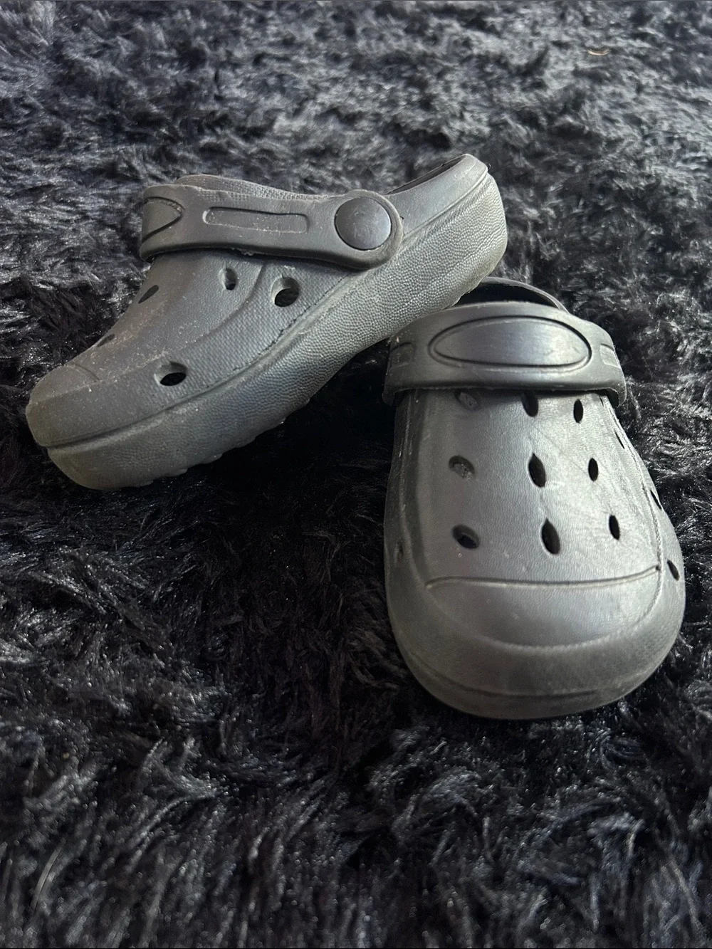 Kids Black Slip-On Sandal with Heel Strap